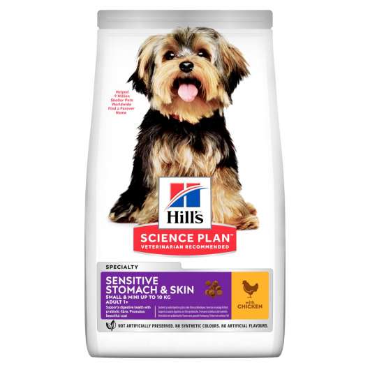 Adult Dog Sensitive Stomach & Skin Small & Mini torrfoder med kyckling Hundfoder - 3 kg