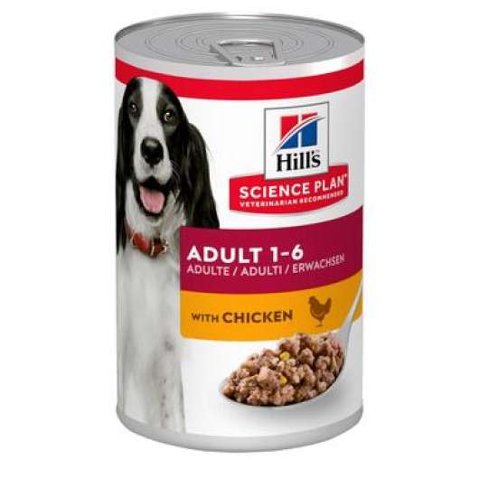 Adult våtfoder med kyckling för hund - 12 x 370 g