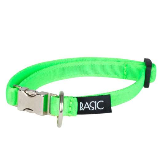Basic Sweet Halsband Neongrön med metallås 20-30 cm
