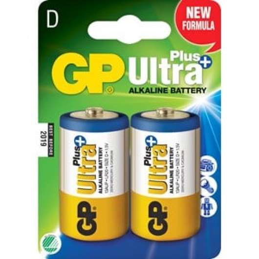 Batteri GP Alkaline Ultra Plus D LR20, 2-pack