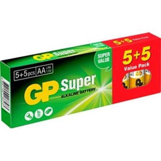 Batteri GP Alkaliner AA, 5+5-pack