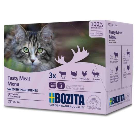 Bozita Feline Våtfoder Multibox med Kött (12x85g)