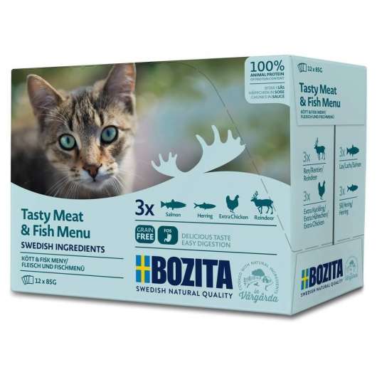 Bozita Feline Våtfoder Multibox med Kött & Fisk 12x85g