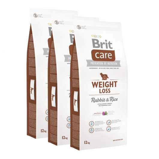Brit Care Dog Adult Weight Loss Rabbit & Rice 3x12 kg