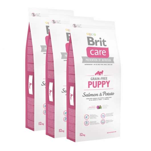 Brit Care Puppy All Breed Grain Free Salmon & Potato 3x12 kg