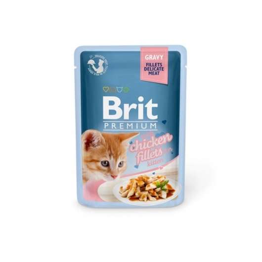 Brit Premim Fillets i sås med kyckling för kattungar 85 g