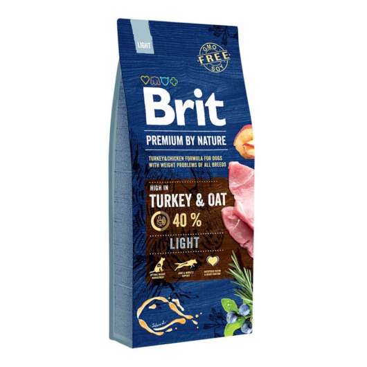 Brit Premium By Nature Dog Adult Light Turkey & Oat 15 kg