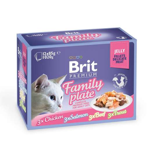 Brit Premium Pouches Fillets in Jelly Family Plate