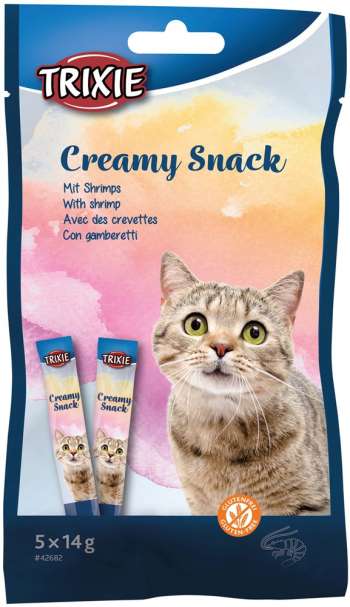 Creamy Snack Räkor Topping till Katt - 5 st x 14 g