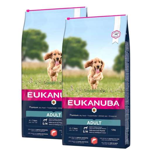 Eukanuba Adult Small & Medium Breed Salmon&Barley 2 x 12kg