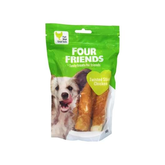 FourFriends Dog Twisted Stick Chicken 12,5 cm 4-pack