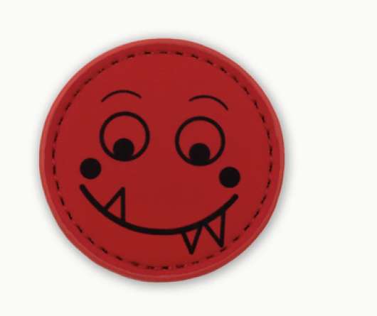 Happy Monster Badge till Konny Collar - M / Red