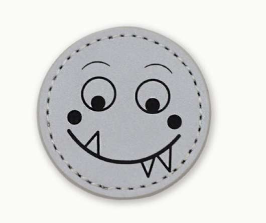 Happy Monster Badge till Konny Collar - M / Silver