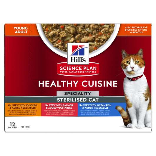 Healthy Cuisine Stew Våtfoder till Steriliserad Katt Fisk & Kyckling - 12 x 80 g
