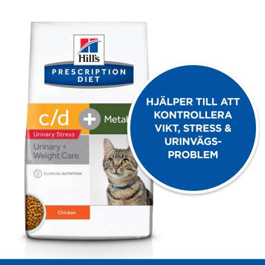 Hill's prescription diet feline c/d multicare urinary stress + metabolic urinary + weight care chicken 8 kg