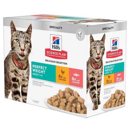 Hill's Science Plan Cat Adult Perfect Weight Chicken & Salmon 12x85 g