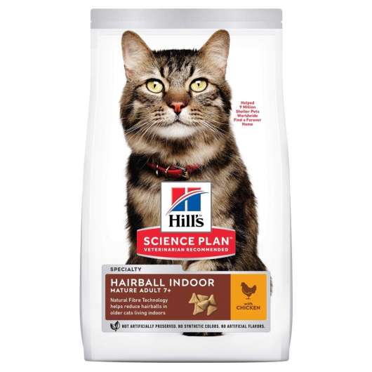 Hill's Science Plan Cat Mature Adult 7+ Hairball Indoor Chicken
