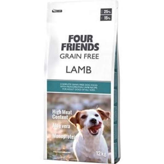 Hundfoder Four Friends Grain Free Lamm, 12 kg