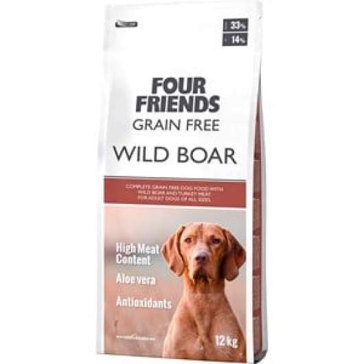 Hundfoder Four Friends Grain Free Vildsvin, 12 kg