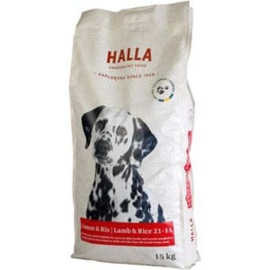 Hundfoder Halla Lamm och Ris, 15 kg