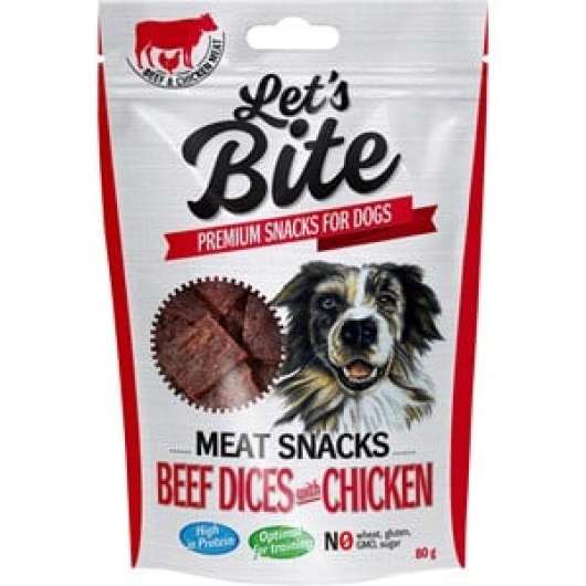 Hundgodis Lets Bite Meat Snacks Oxe & Kyckling 80g