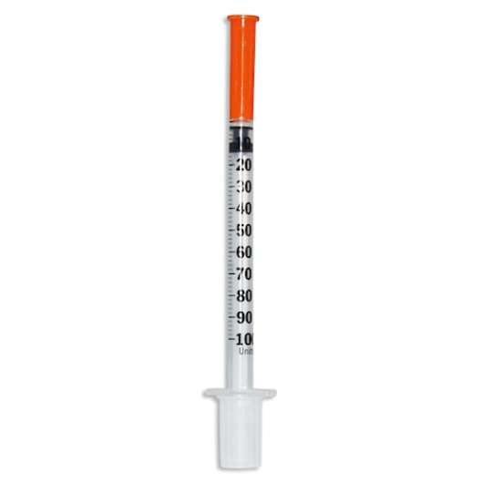 Insulinspruta 100IE 1 ml med kanyl 0,3x12 mm /100 st