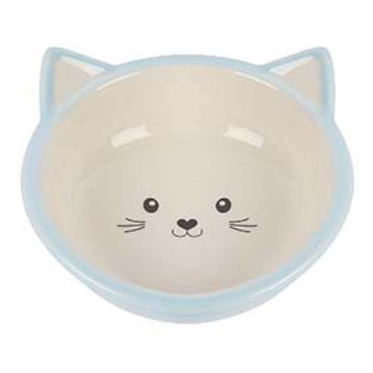 Kattskål i keramik - Blå