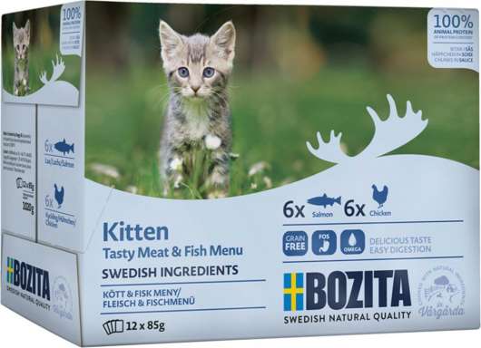 Kitten Multibox Kött & Fisk i Sås - 12 x 85 g