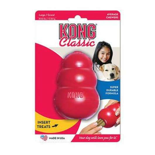 KONG Classic Röd Gummileksak - L