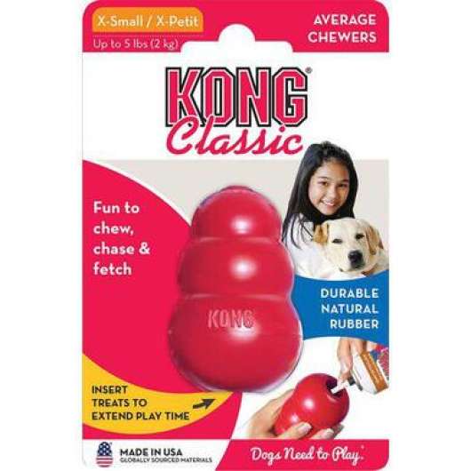 KONG Classic Röd Gummileksak - XS