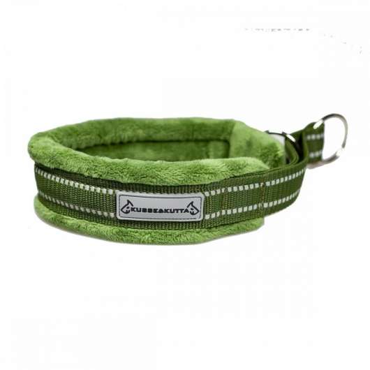 Kusse & Kutta Fluffigt Hundhalsband i Bred Modell Grön