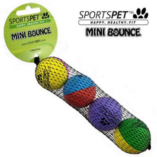 Mini High Bounce Balls för hund - 4-pack