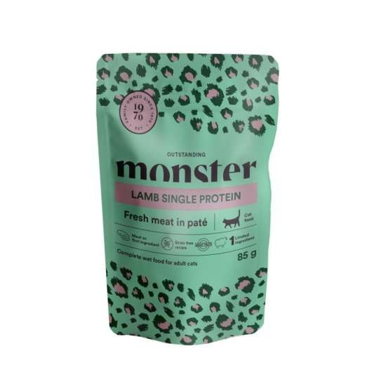 Monster Cat Adult Single Protein Lamb 8 x 85 g