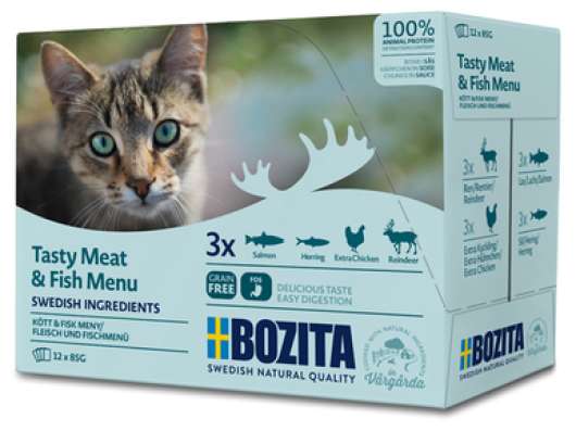 Multibox Kött & Fisk i sås för katt - 12 x 85 g