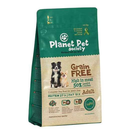 Planet Pet Society Grain Free Lamb & Chicken (2,5 kg)