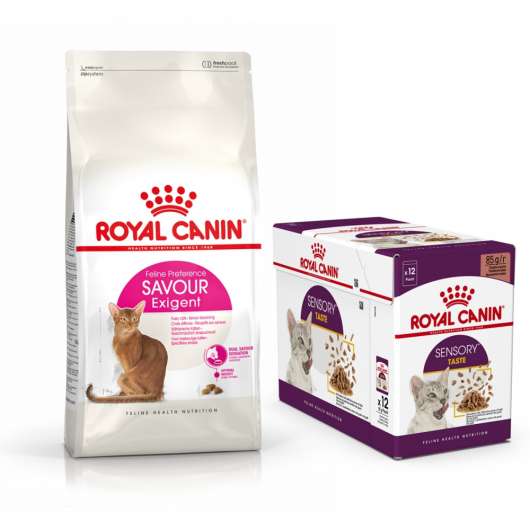 Royal Canin Savour Exigent Torrfoder 10 kg + Royal Canin Sensory Taste Gravy Multipack Våtfoder