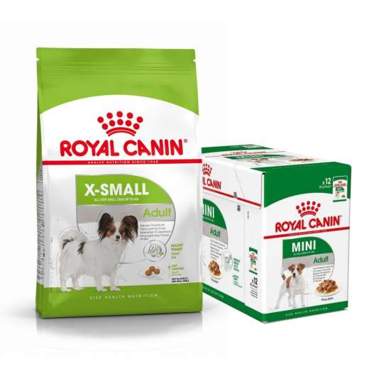 Royal Canin X-small Adult Torrfoder 3 kg + Multipack Våtfoder