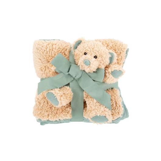 Scruffs Cosy blanket & teddy toy set green