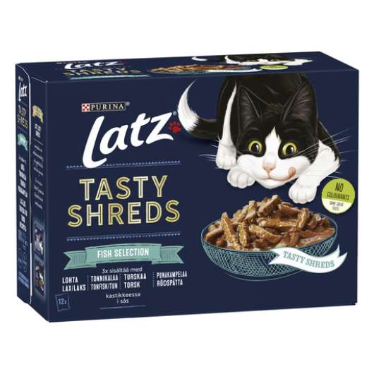 Tasty Shreds Fish Selection Våtfoder i Sås till Katt - 12 x 85 g